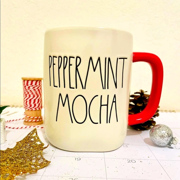 Winter Rae Dunn Peppermint Mocha Holiday Season Mug Decor Collection Ivory Red - Picture 3 of 3